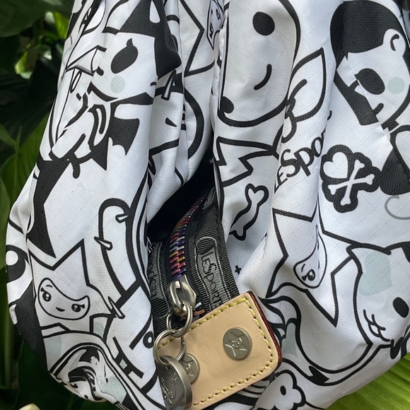 TOKIDOKI LESPORTSAC RARE BLACK & WHITE TOTE SHOULDER BAG - Picture 5 of 10